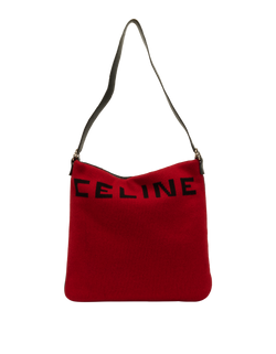 Graphic Knit Shoulder Bag, Fabric, Red/Black, 1*